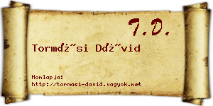 Tormási Dávid névjegykártya